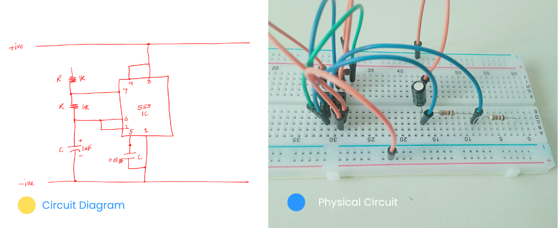 flashing LED power connection