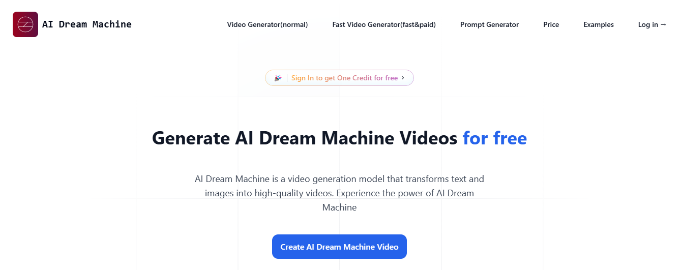 Best AI Tools in 2025 - Screenshot of AI Dream Machine