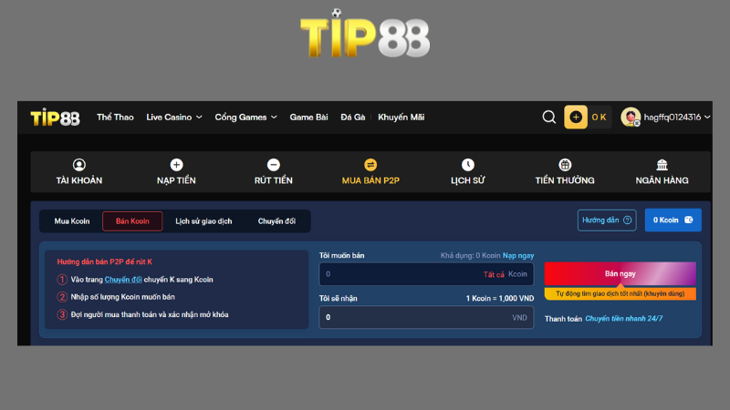 Ưu điểm vượt trội khi giao dịch P2P TIP88