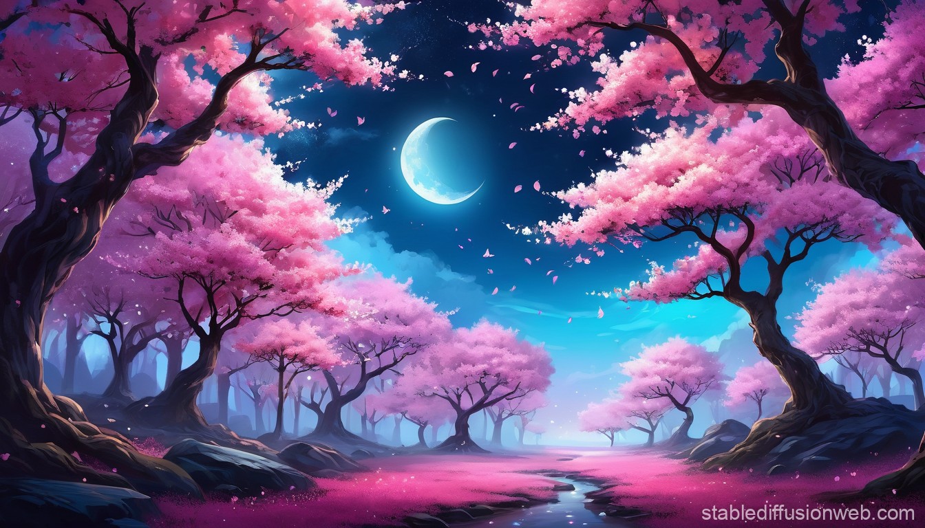 Popular AI Cherry Blossom Forest Image 2