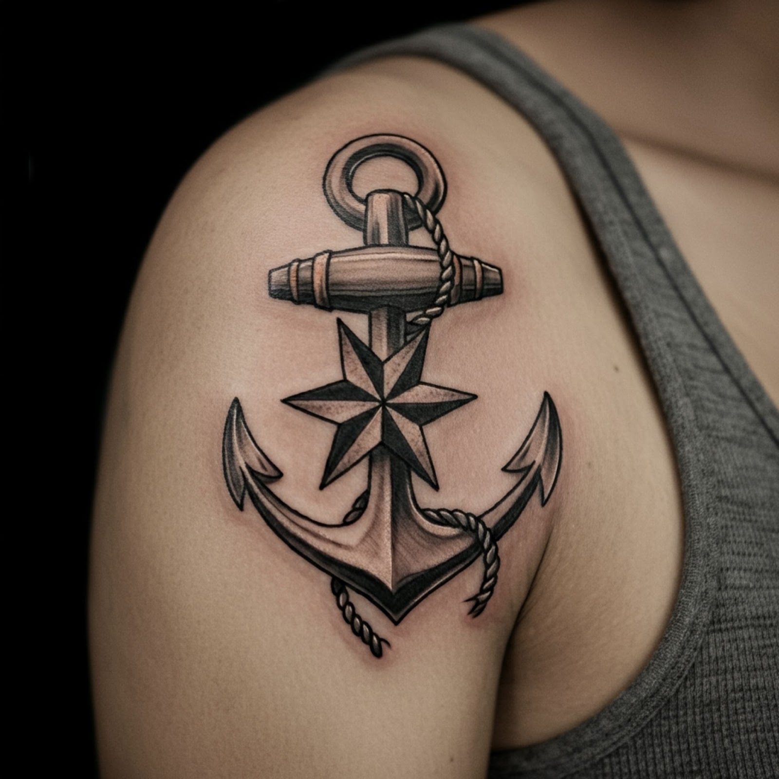 Anchor Tattoo on Shoulder