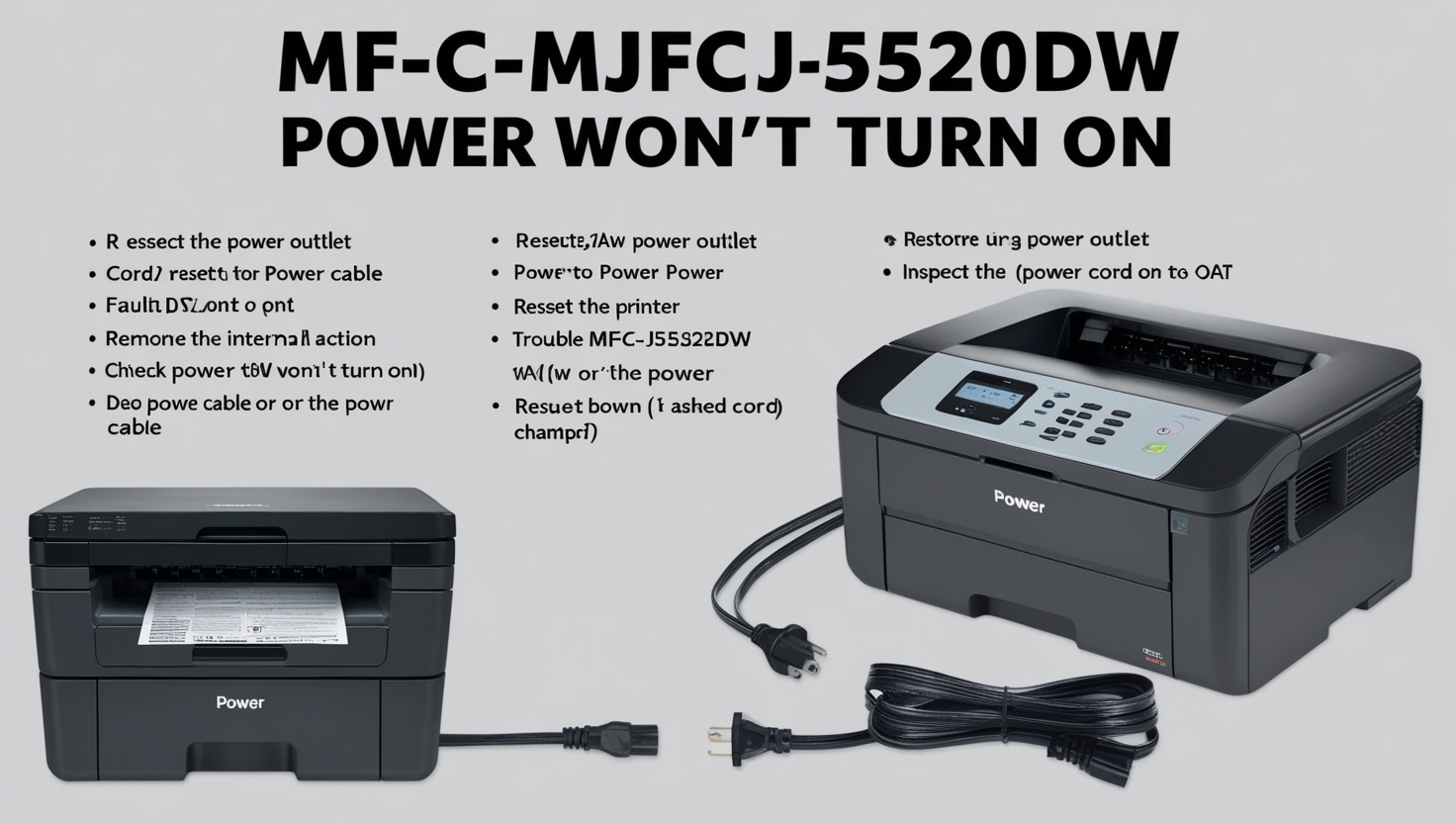 MFC-J5520DW Power Won't Turn On