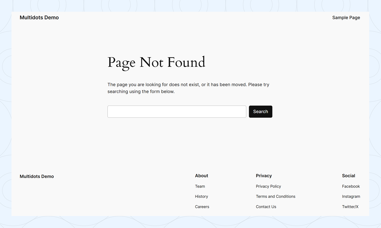 Twenty Twenty-Four’s default 404 error page