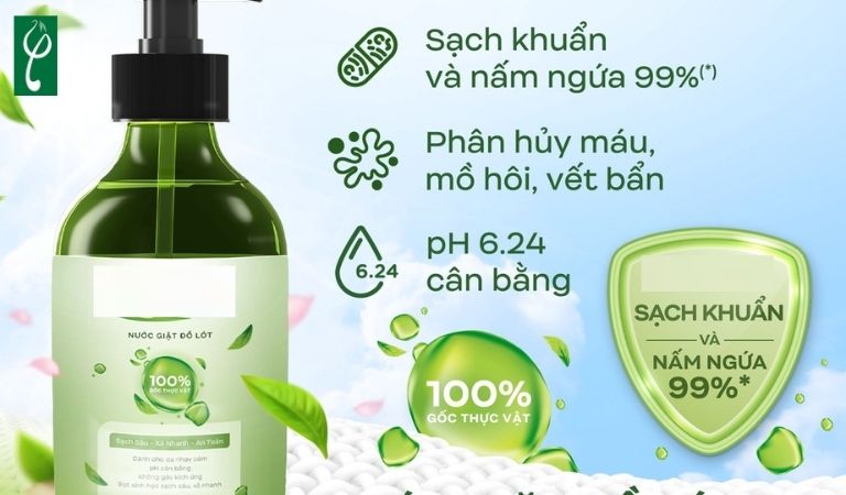 Nước giặt quần lót của Nam dược Hải Long có có độ pH cân bằng