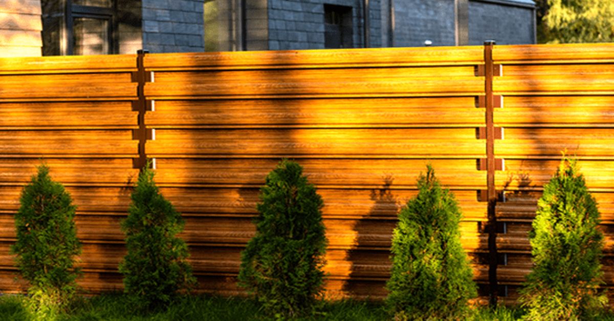 Louvered Wood Fence