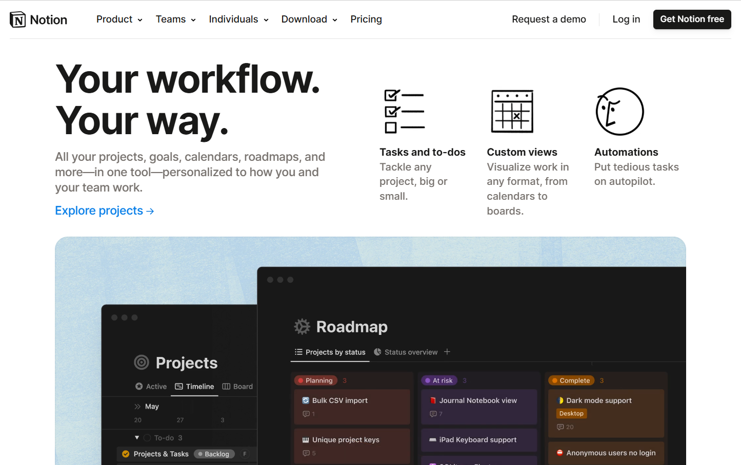 6. Notion : Made Workflow Easiest