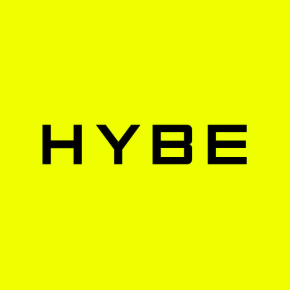 This contains an image of HYBE logo