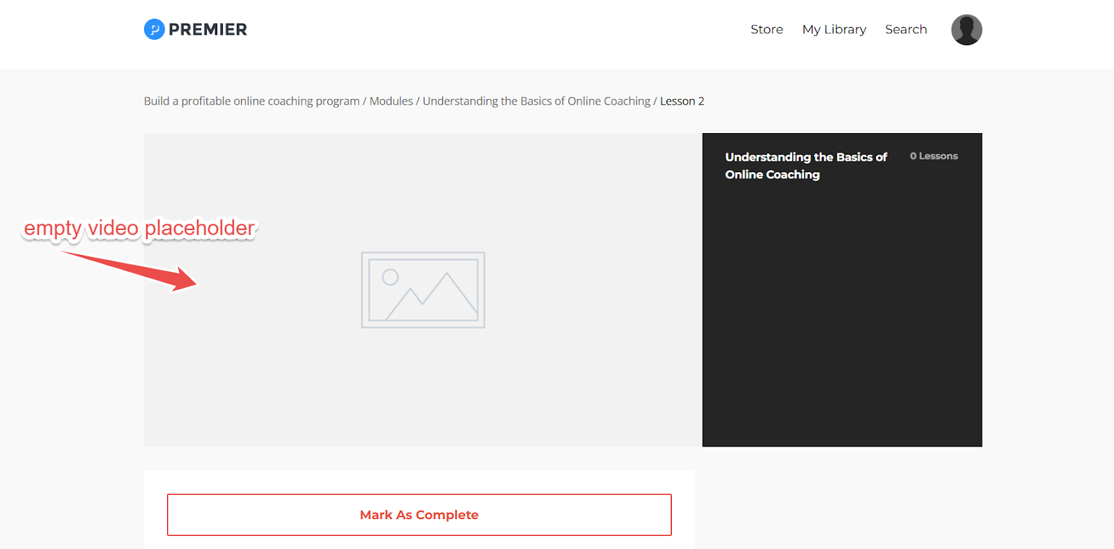 empty video placeholder