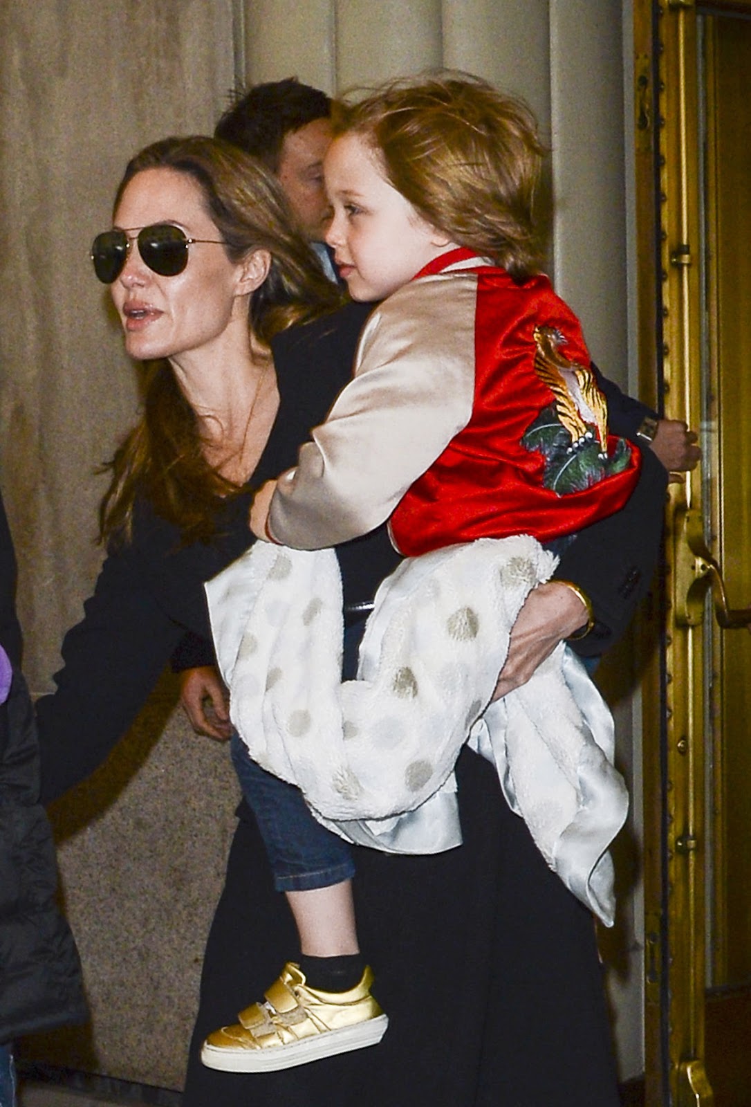 Angelina Jolie and Knox Jolie-Pitt spotted in New York City on April 5, 2013. | Source: Getty Images