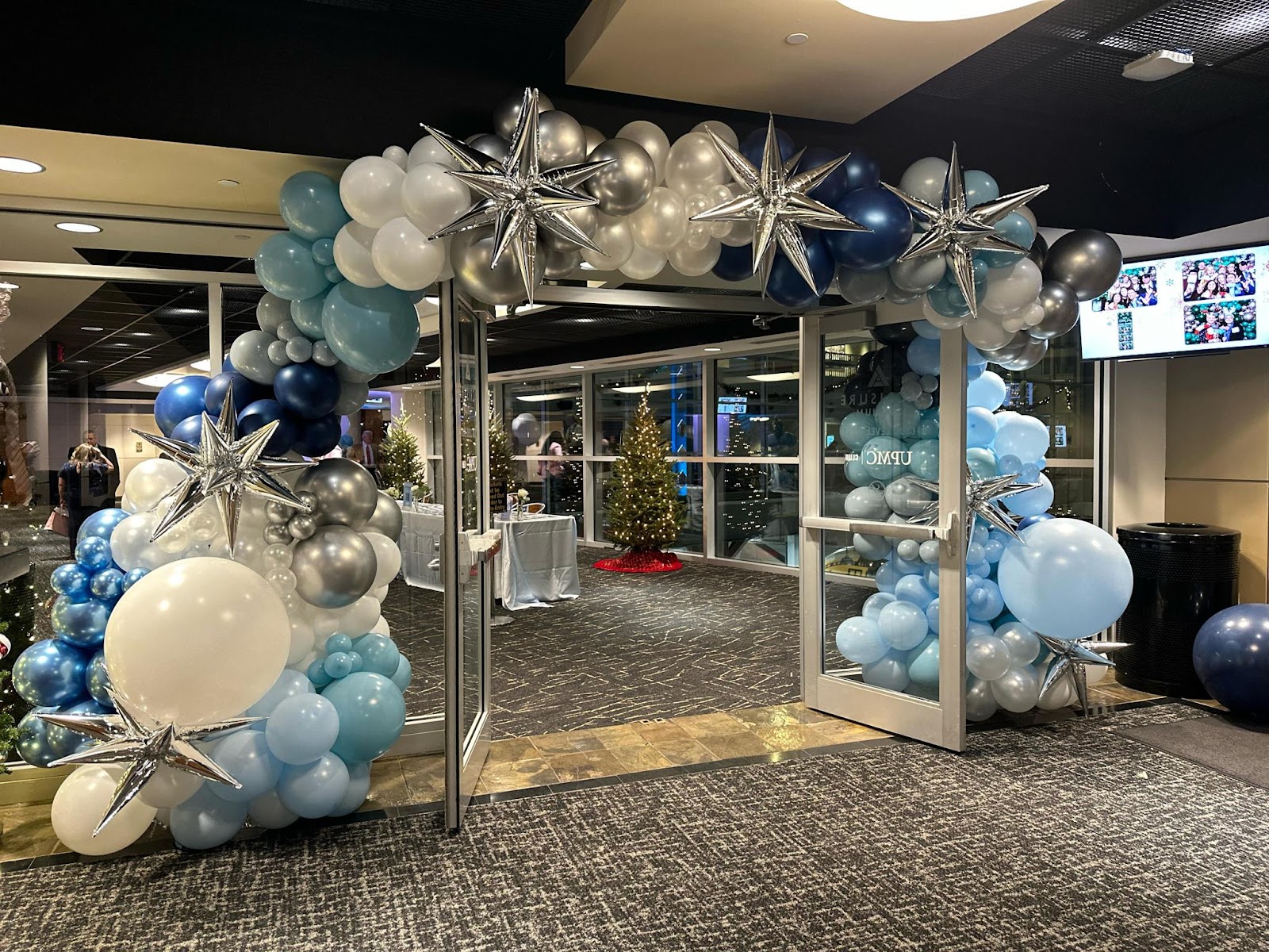 Blue Organic Arch with Starburst in Pittsburgh by Party on Butler for Corporate Event