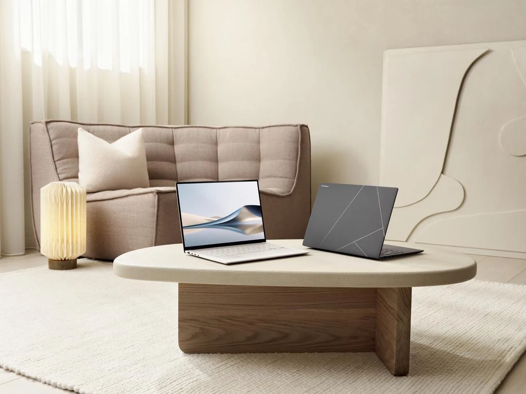 Laptops on a coffee table in a living room