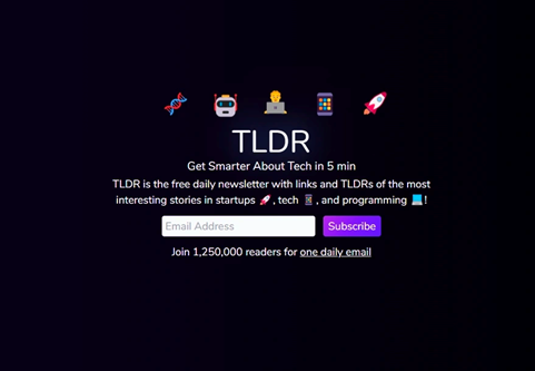 Screenshot of TLDR. 