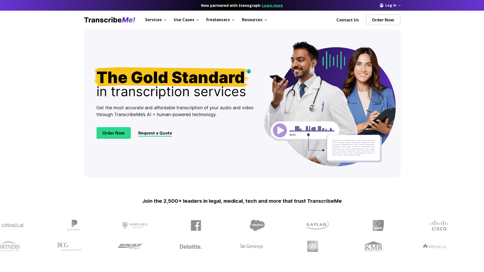 Transcribeme home page