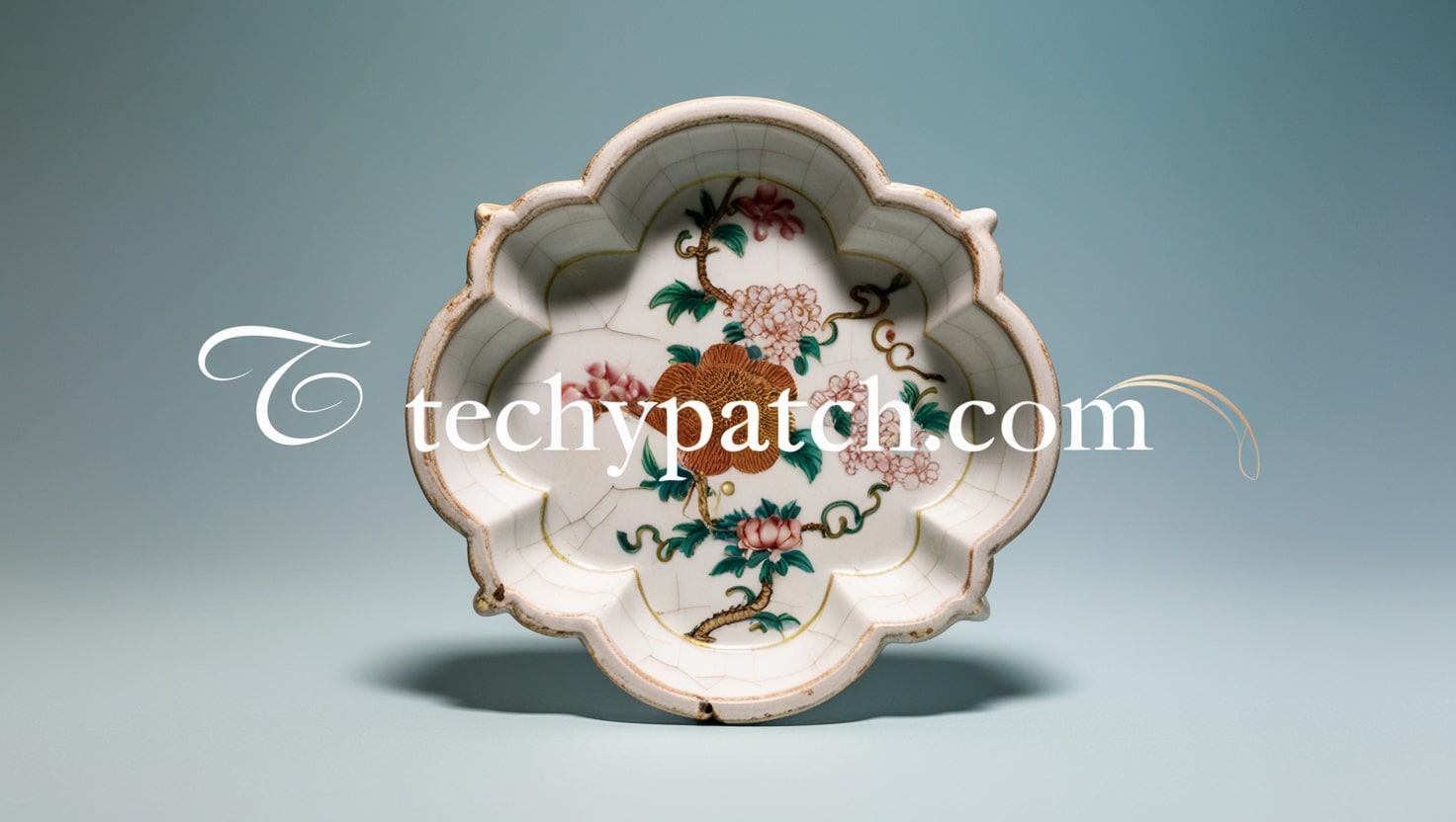 Antique Chinese Porcelain Quatrefoil Brush Washer