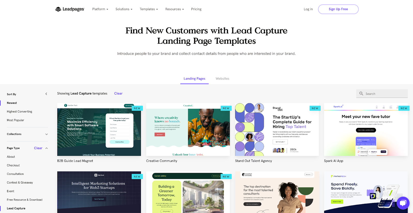 Leadpages Templates of Landing Pages