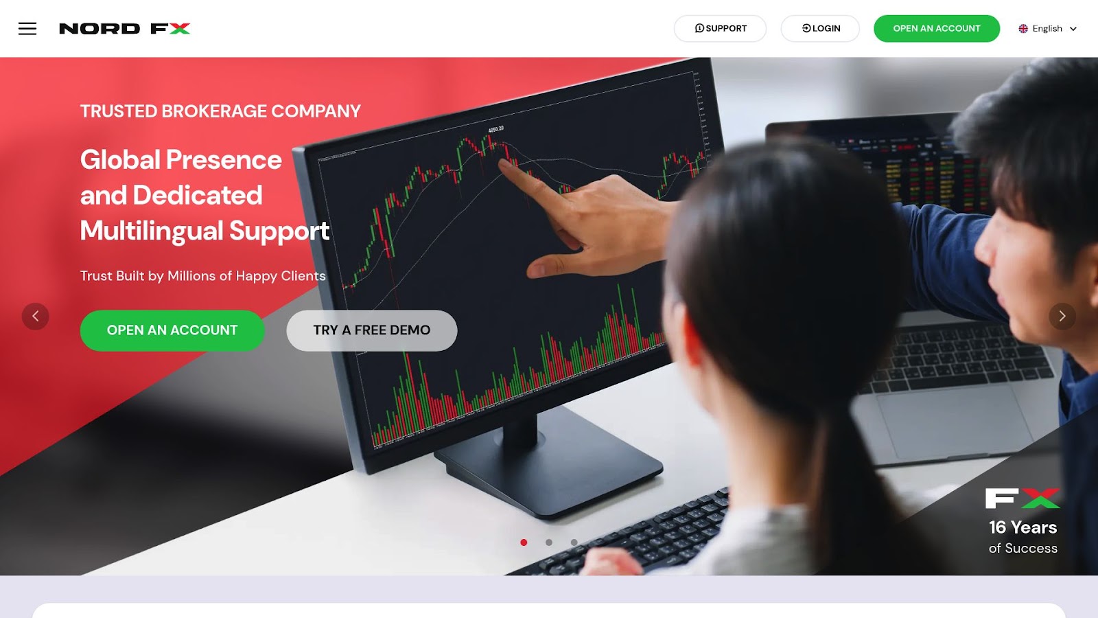 NordFX homepage