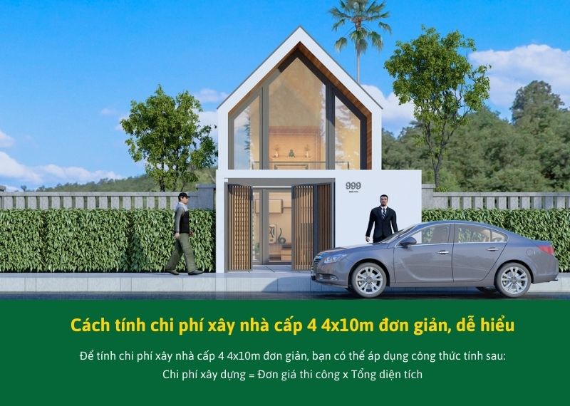 Cách tính chi phí xây nhà cấp 4 4x10m đơn giản Xây dựng Nhất Tín