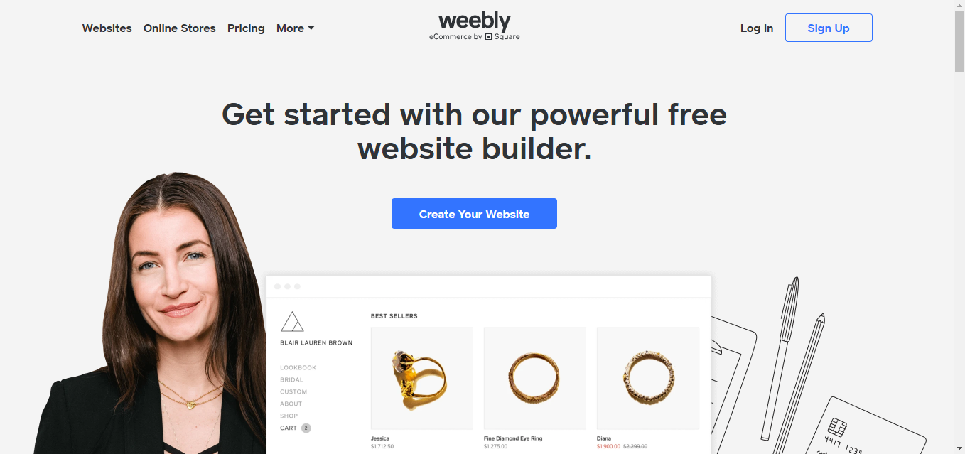 a screenshot of Weebly.com