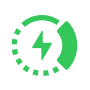 green icon with a lightning bolt in the center