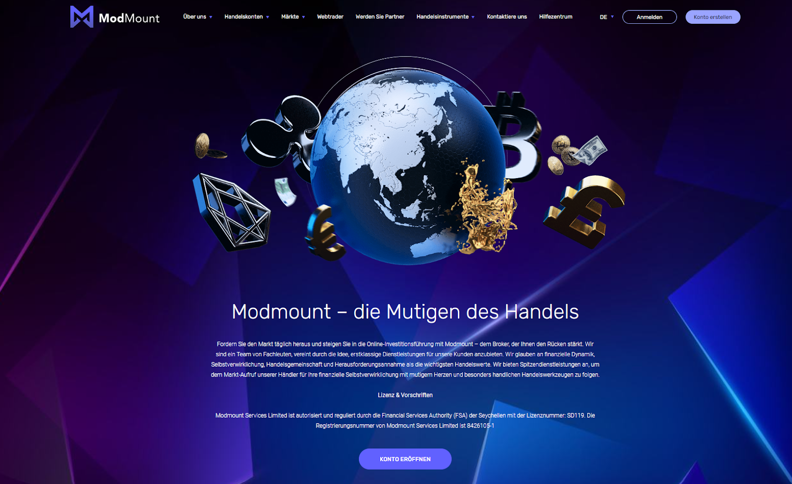 Besuchen Sie die Über uns-Seite von Modmount Ltd für nützliche Informationen zur Regulierung der Marke