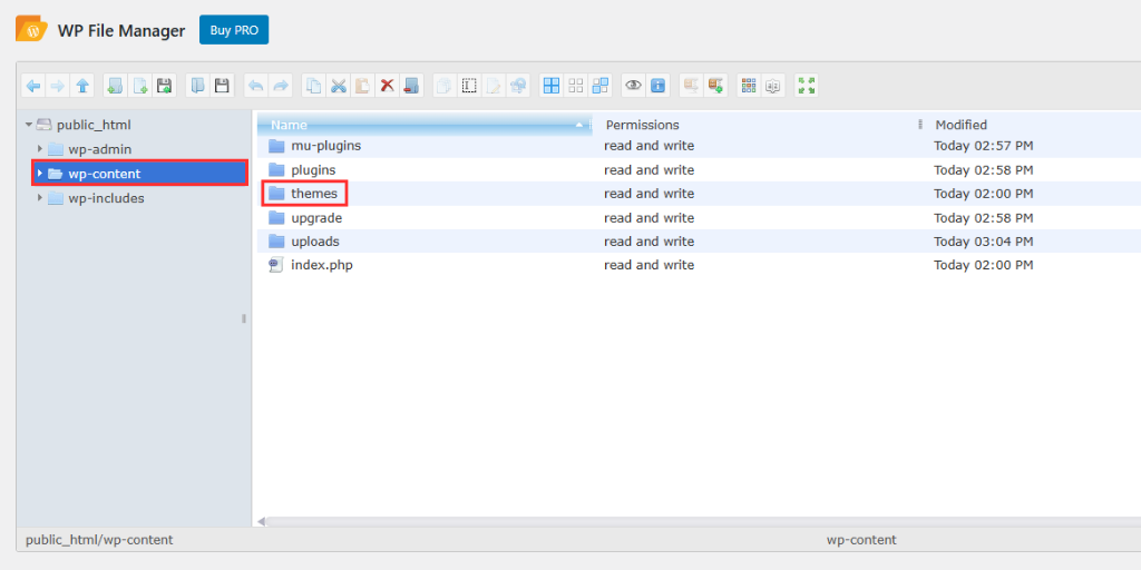 wp-content folder