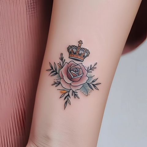 Rose and Crown Tattoo