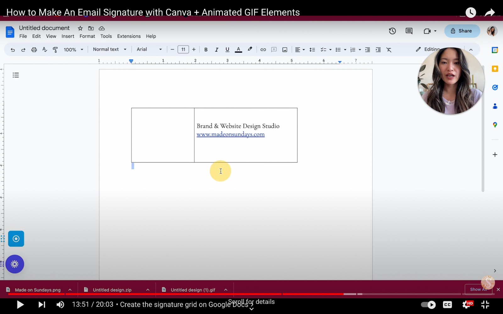 Creating an animated email signature with Canva - Step 6