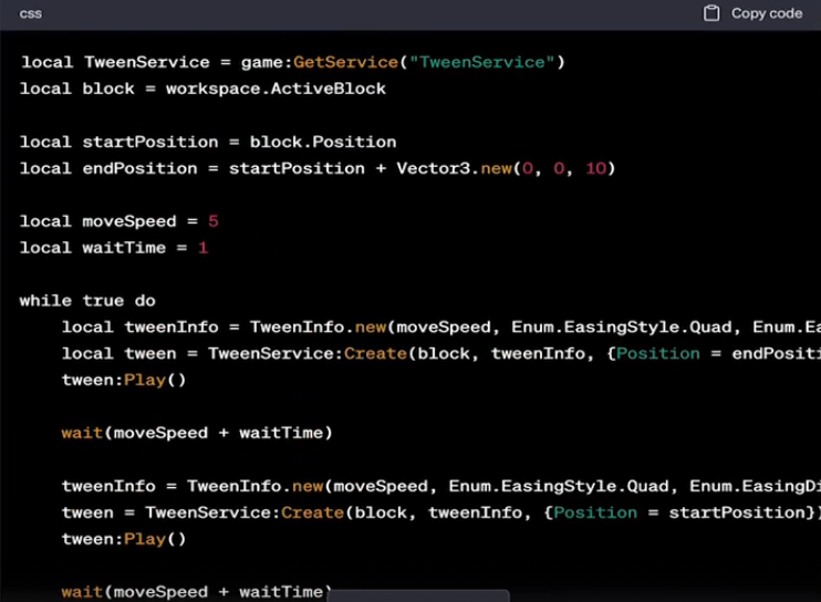 язык Lua в Roblox Studio