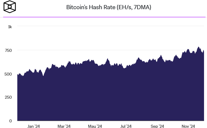 Bitcoin’s hash rate. 