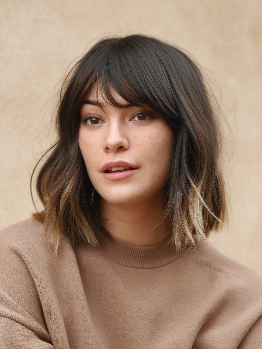 25. Angled Bob with Bangs