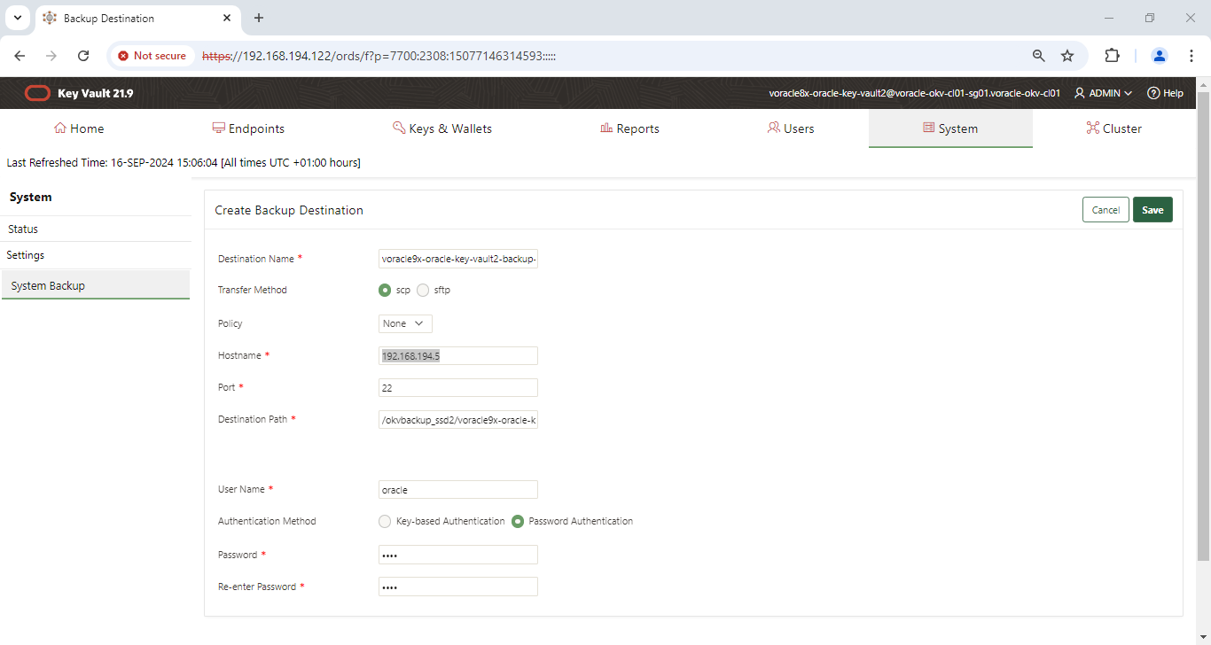 Backup Destination - Google Chrome