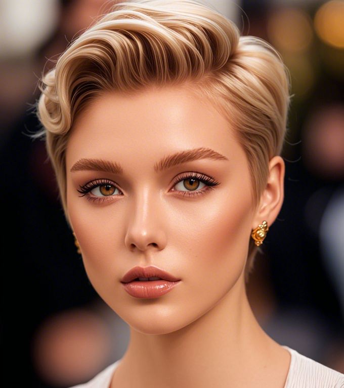 Classic Hollywood Glam: The Elegant Long Pixie Cut