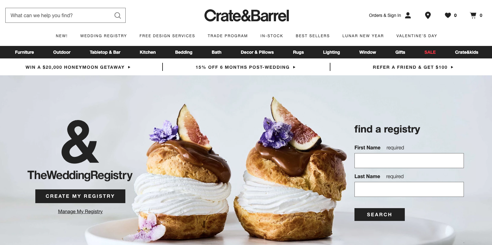 13. Crate&Barrel’s Wedding Registry Assistant