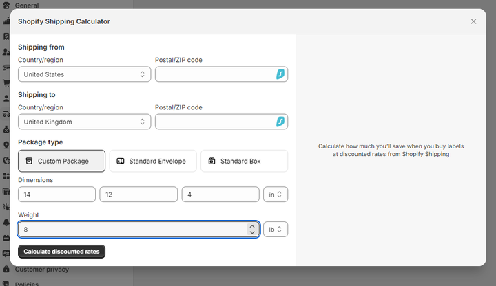 shopify shipping calculator