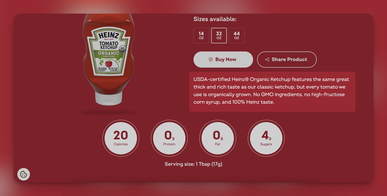 Product description by the Heinz company 