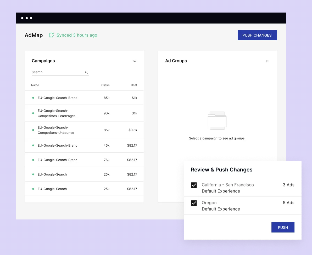 Image showing the Instapages' AdMaps feature