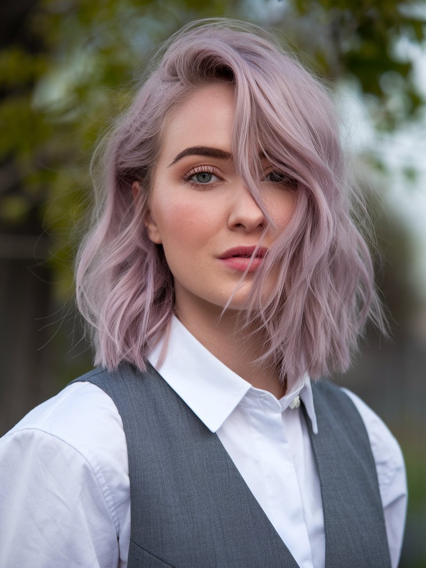 20. Cool-Toned Lavender Pink Bob