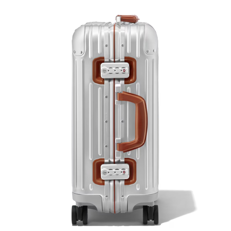 Image of a Rimowa suitcase displaying the serial number for validation purposes to ensure authenticity.