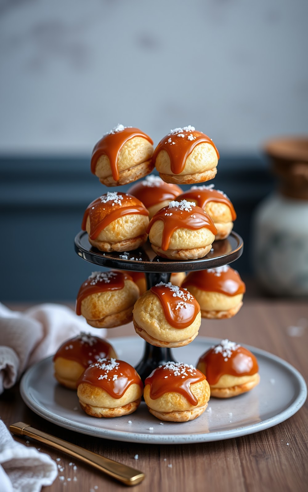 Salted Caramel Profiteroles