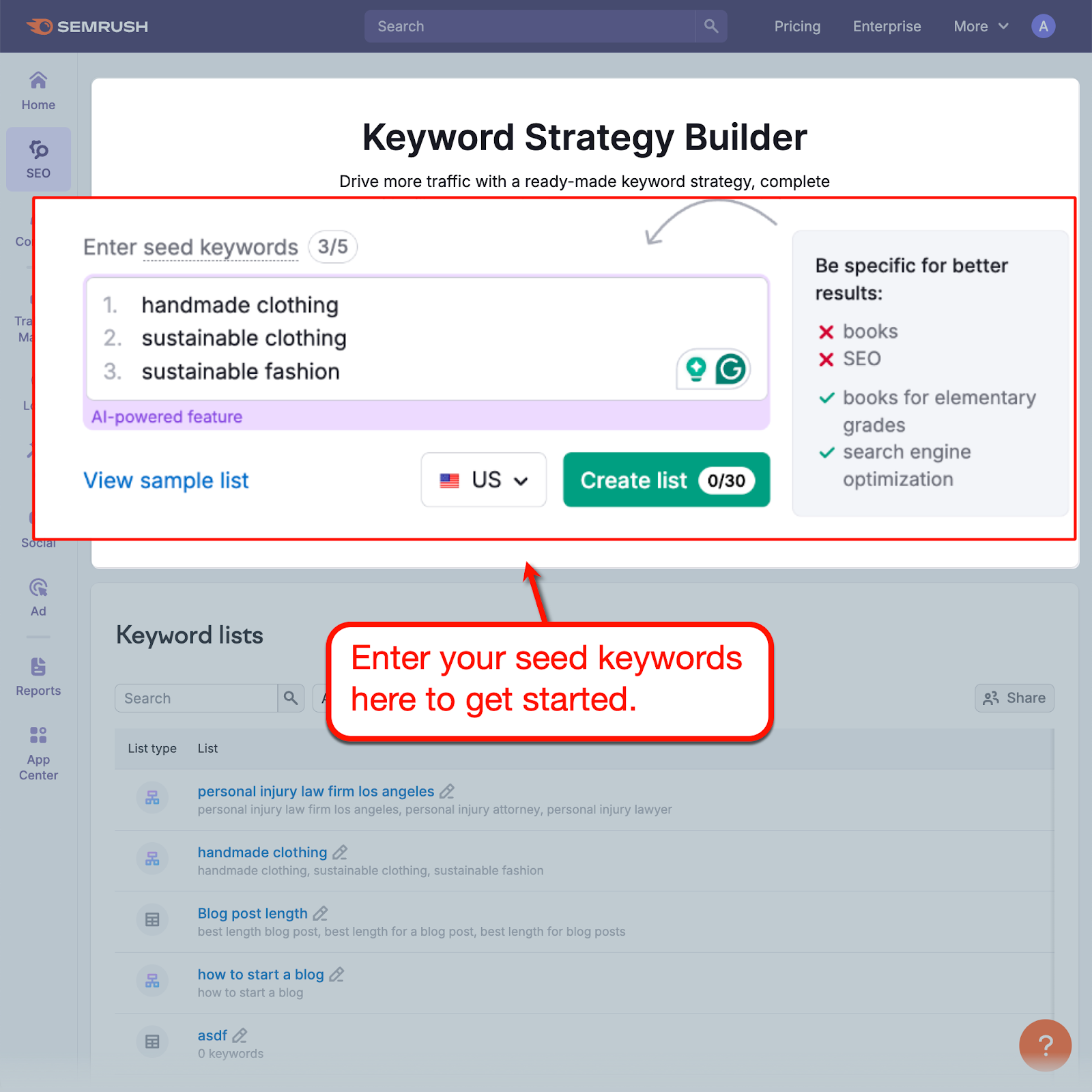 Keyword Strategy Builder