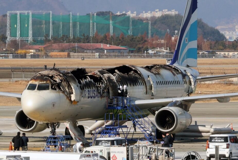 This contain an image of Air Busan Plane Fire Raises Safety Concerns
