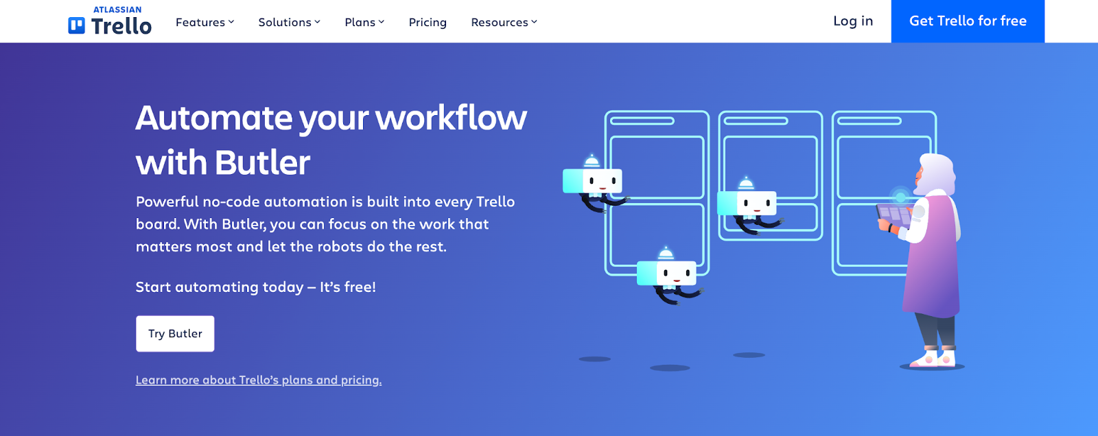 Trello-Workflow automation feature section