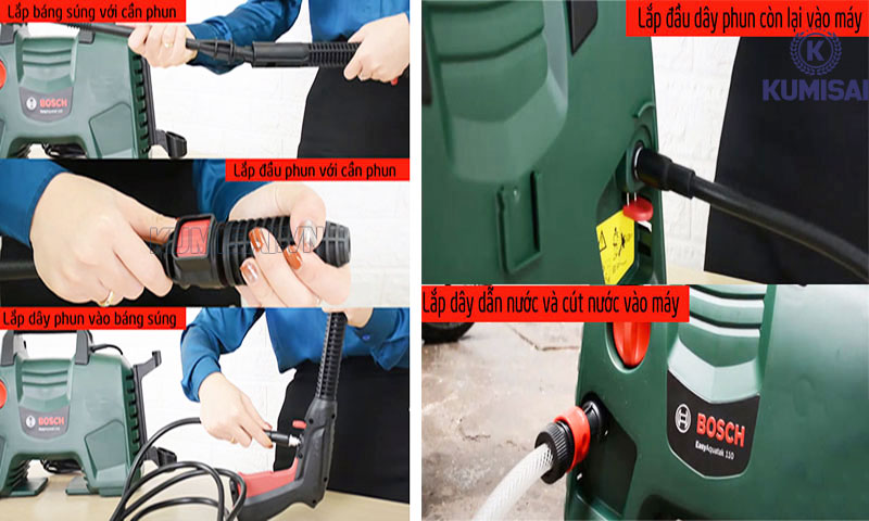 Lắp đặt máy rửa xe mini Bosch đúng cách