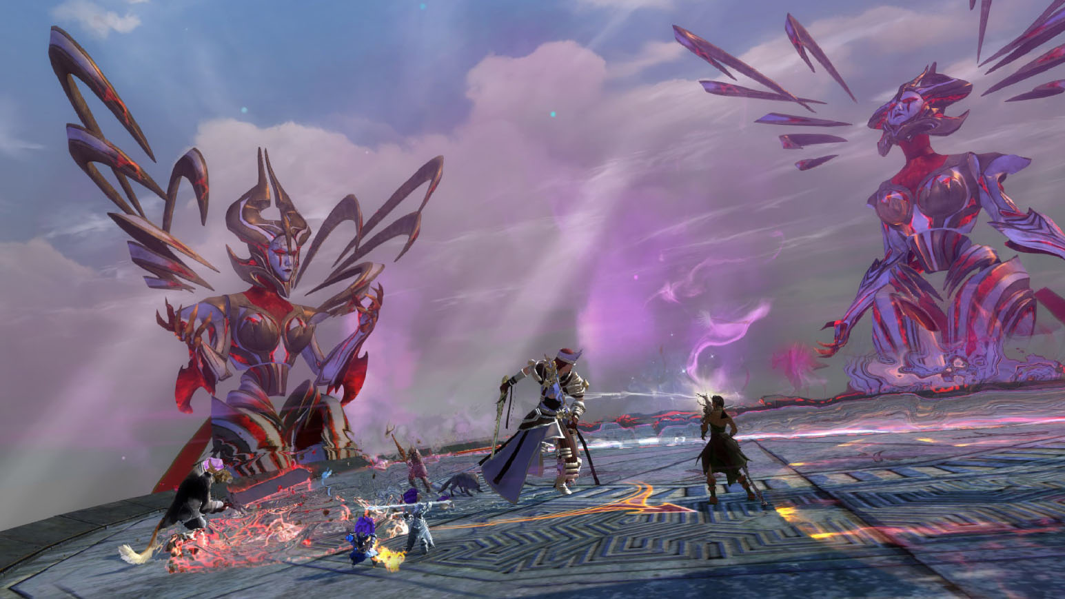 Screenshot of a Guild Wars 2 boss fight during gameplay