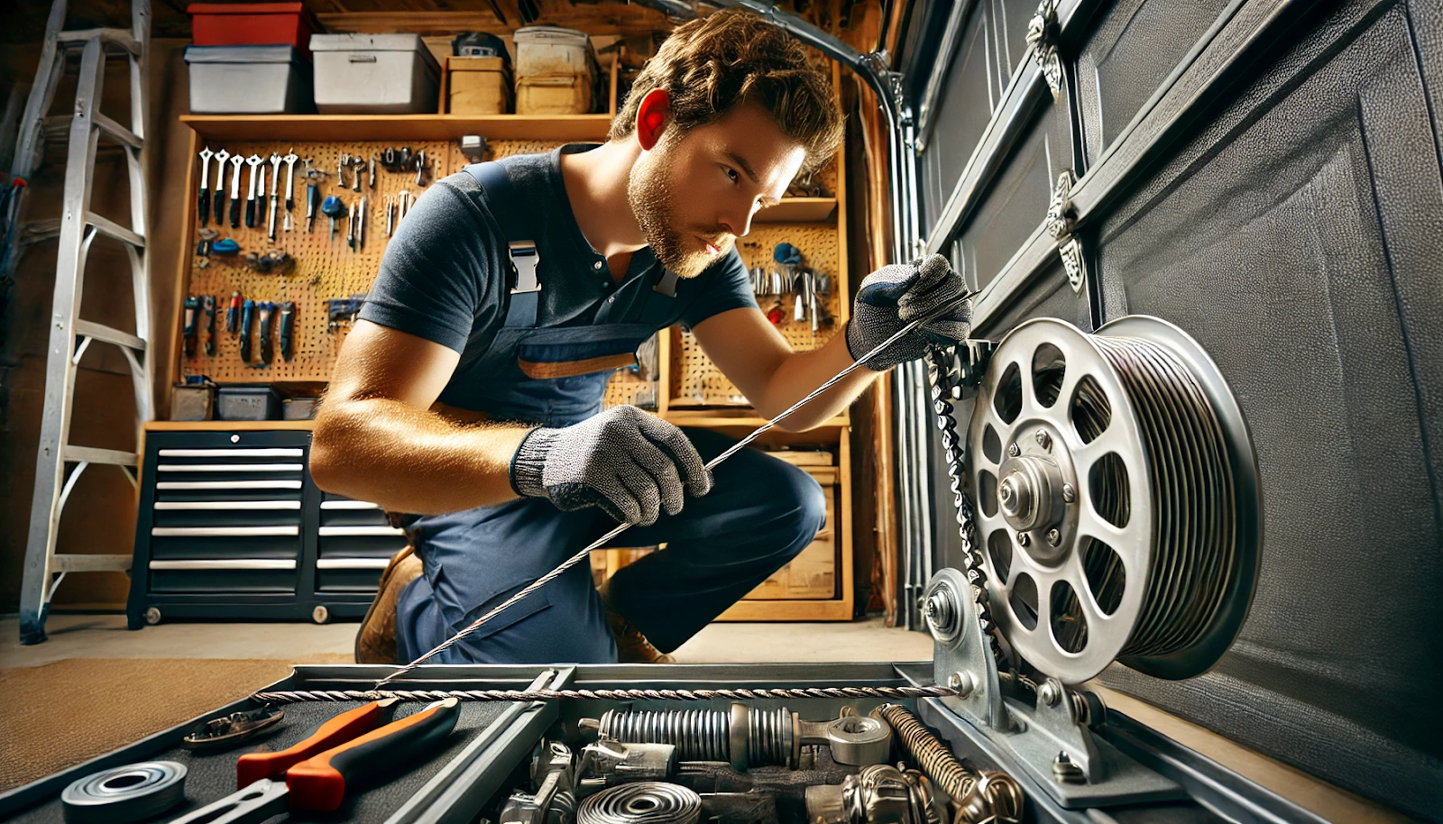 how to fix garage door cable