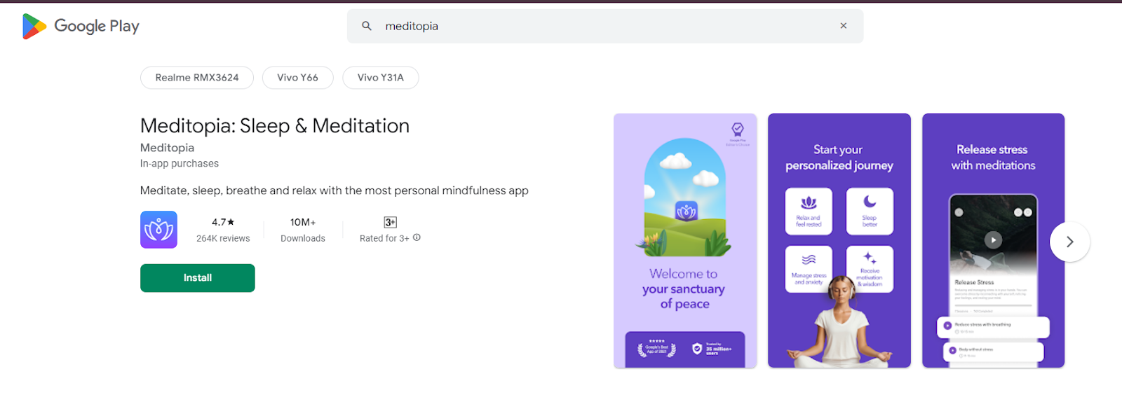 3. Meditopia – Mindful Moments for Busy Moms productivity app for working moms