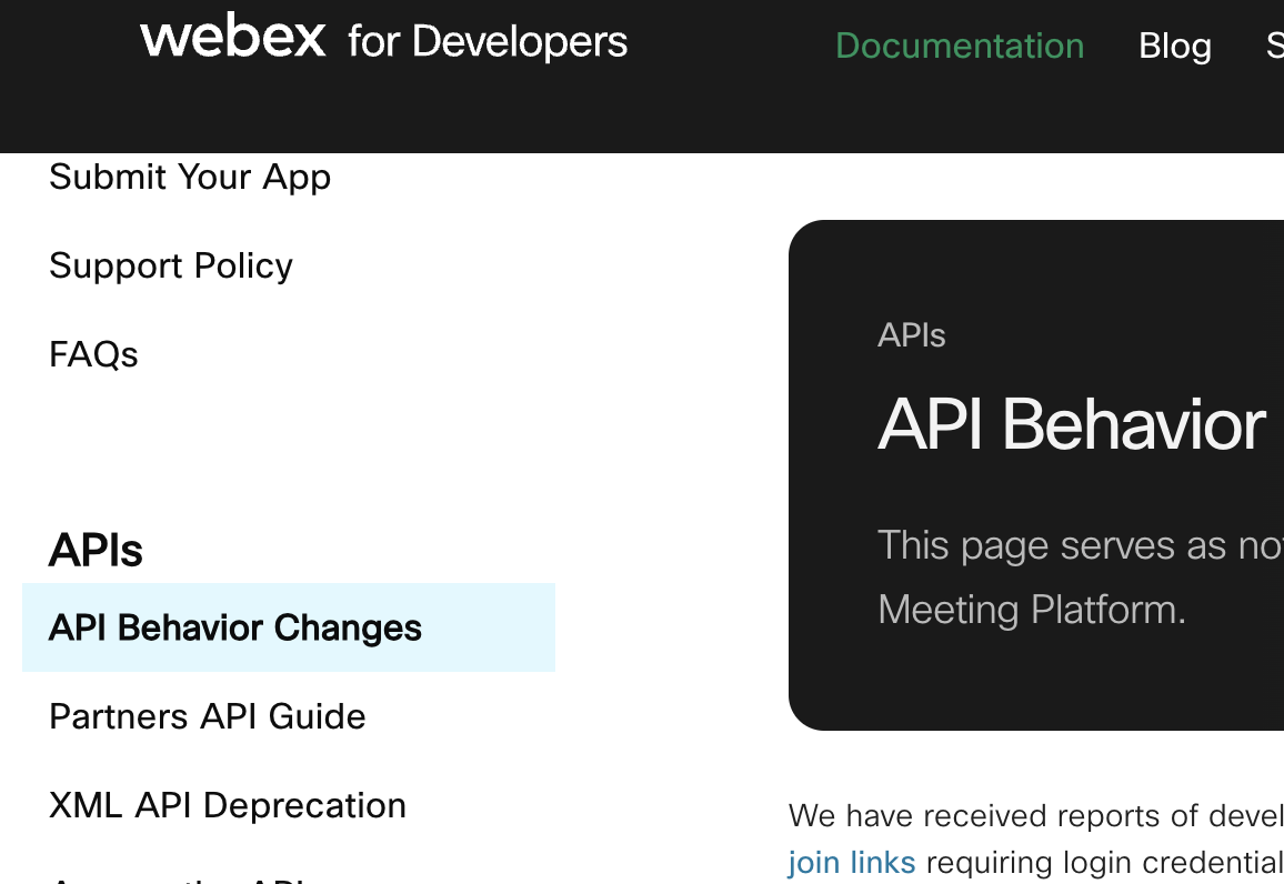 Webex API integration