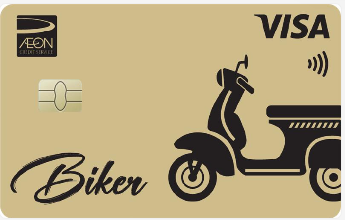 A credit card with a scooter

Description automatically generated