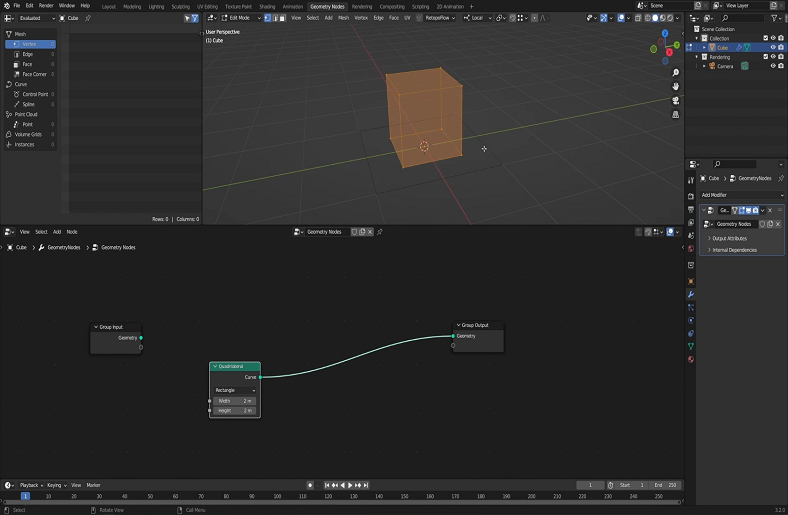 3D modeling of square 