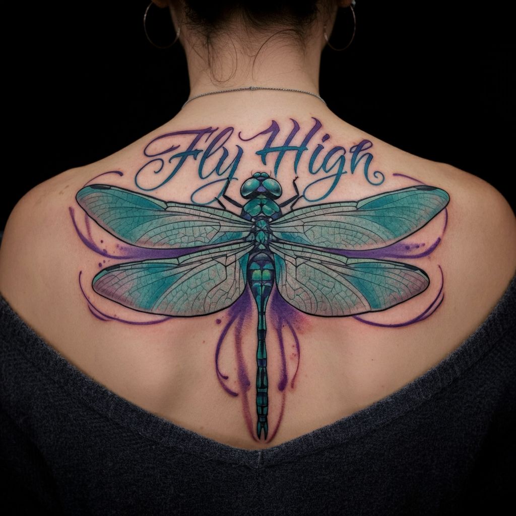 Dragonfly Tattoo with Words
